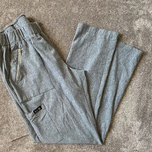Koi Basics Yoga Zipper Heather Gray Scrub Pants Sz large tall